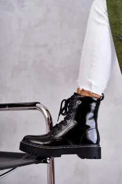 Botki Damskie Trapery Czarne Kognito