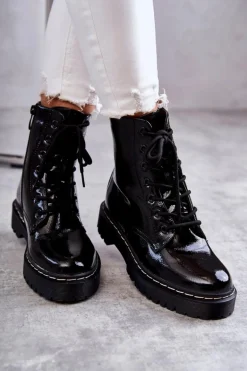 Botki Damskie Trapery Czarne Kognito