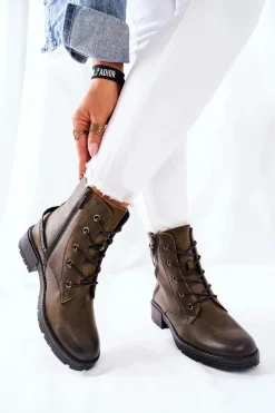 Botki Damskie Workery Brązowe Goorey