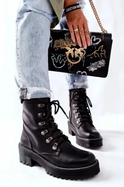 Botki Damskie Workery Czarne Magris