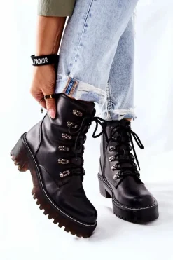 Botki Damskie Workery Czarne Magris