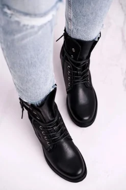Botki Damskie Workery Czarne Perfecto