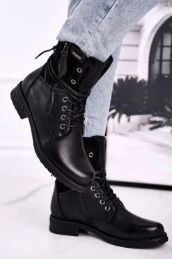 Botki Damskie Workery Czarne Perfecto