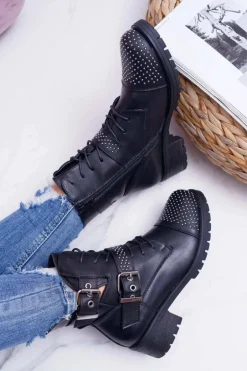 Botki Damskie Workery Czarne Aveley