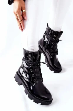 Botki Damskie Workery Czarne Semope