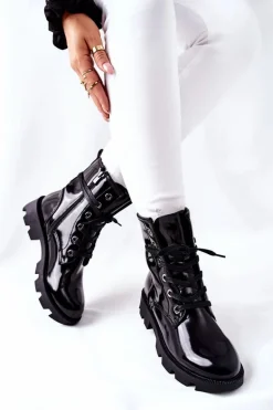 Botki Damskie Workery Czarne Semope