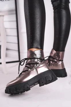 Botki Damskie Wsuwane Rochelle Srebrne