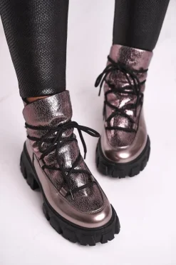 Botki Damskie Wsuwane Rochelle Srebrne