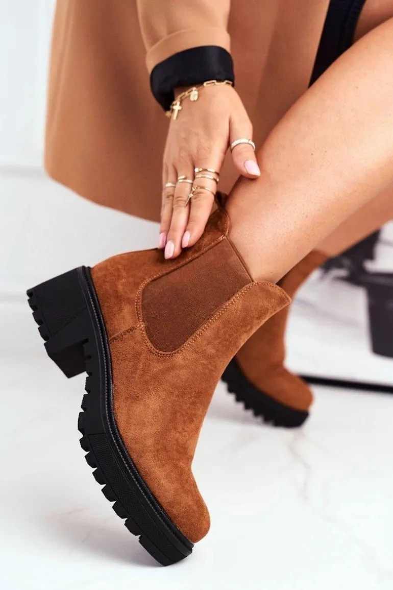 Botki Damskie Wysokie Sztyblety Sidamo Camel