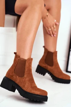 Botki Damskie Wysokie Sztyblety Sidamo Camel