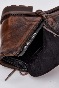 Botki Damskie Z Naturalnej Skóry Na Płaskim Obcasie Maciejka 07063-02 Brązowe