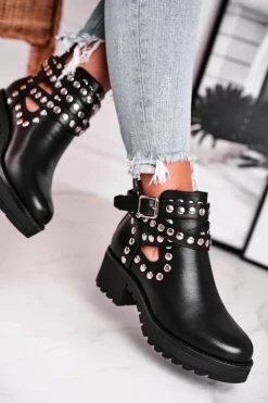 Botki Damskie Z Nitami Grunge Czarne Heavenly