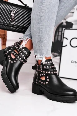 Botki Damskie Z Nitami Grunge Czarne Heavenly