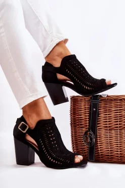 Botki Damskie z Wycięciem Wiosenne Czarne Beyond Us