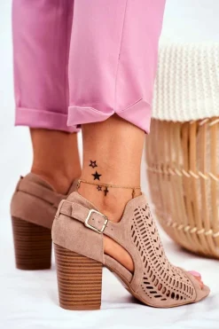 Botki Damskie z Wycięciem Wiosenne Beżowe Beyond Us