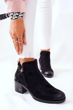 Botki Damskie Zamszowe Czarne Bellarena