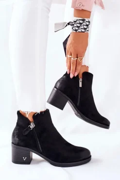Botki Damskie Zamszowe Czarne Bellarena