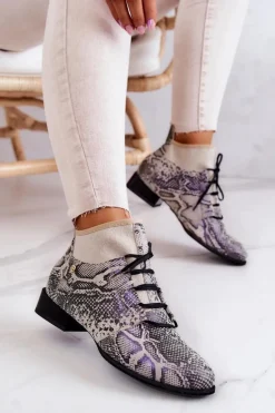 Botki Damskie Zamszowe Trzewiki Wężowe Maciejka 04744-03 Beżowe