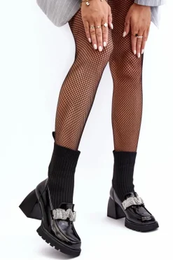 Botki Damskie Ze Skarpetą Na Obcasie D&A MR870-41 Czarne