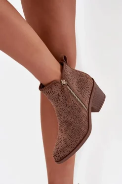 Botki Kowbojki Damskie Na Obcasie S.Barski HY52-538 Brązowe