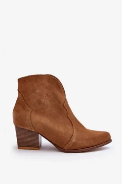 Botki Kowbojki Zamszowe Lewski EV28 Brązowe