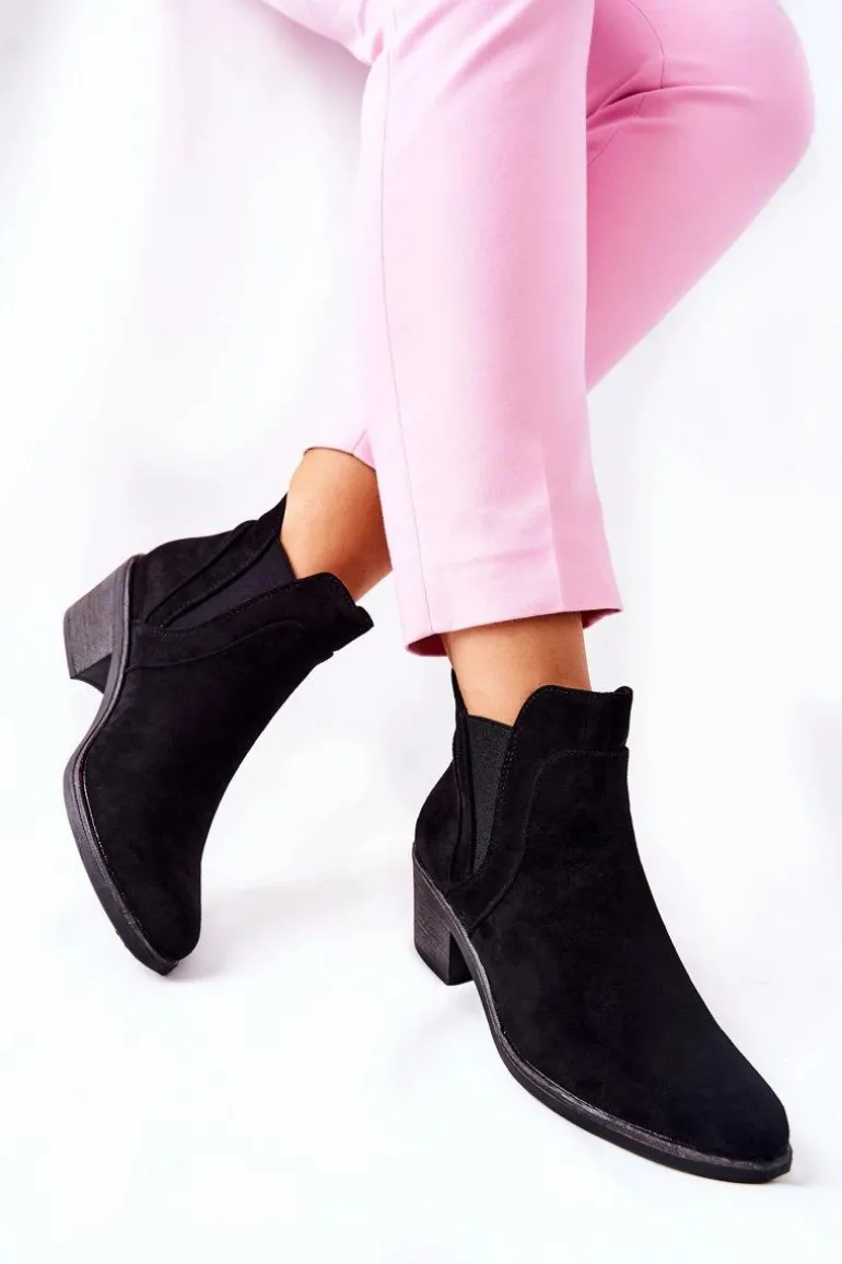 Botki Na Obcasie Sergio Leone BT620 Czarne