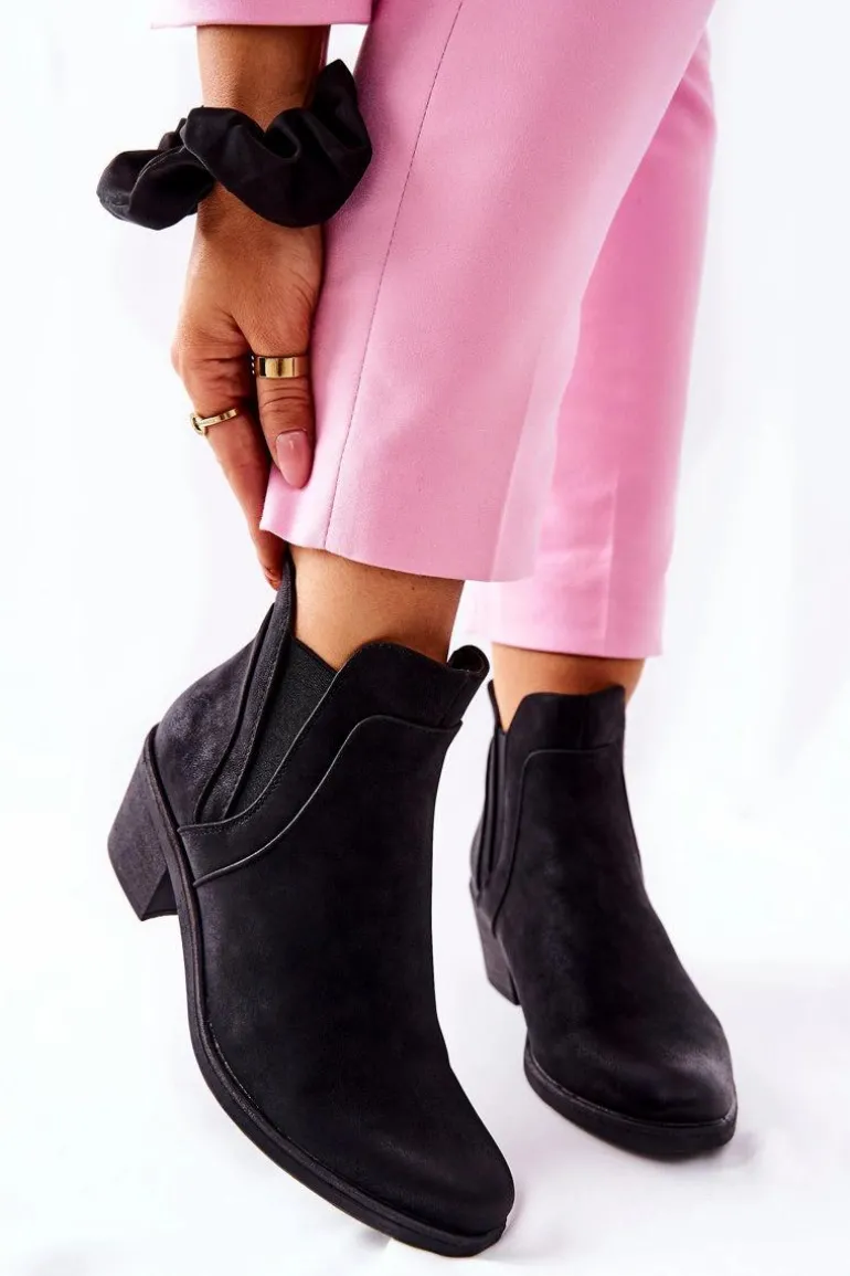 Botki Na Obcasie Sergio Leone BT620 Czarne