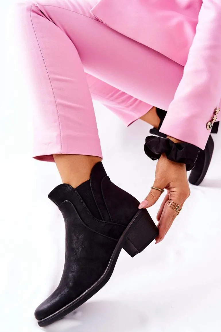 Botki Na Obcasie Sergio Leone BT620 Czarne