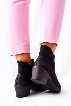 Botki Na Obcasie Sergio Leone BT620 Czarne