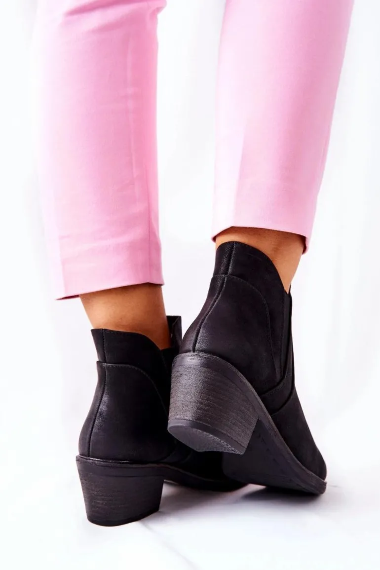 Botki Na Obcasie Sergio Leone BT620 Czarne