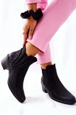 Botki Na Obcasie Sergio Leone BT620 Czarne