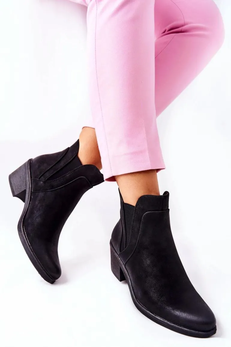 Botki Na Obcasie Sergio Leone BT620 Czarne