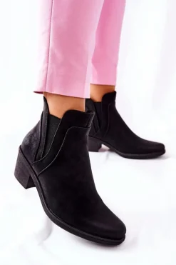 Botki Na Obcasie Sergio Leone BT620 Czarne