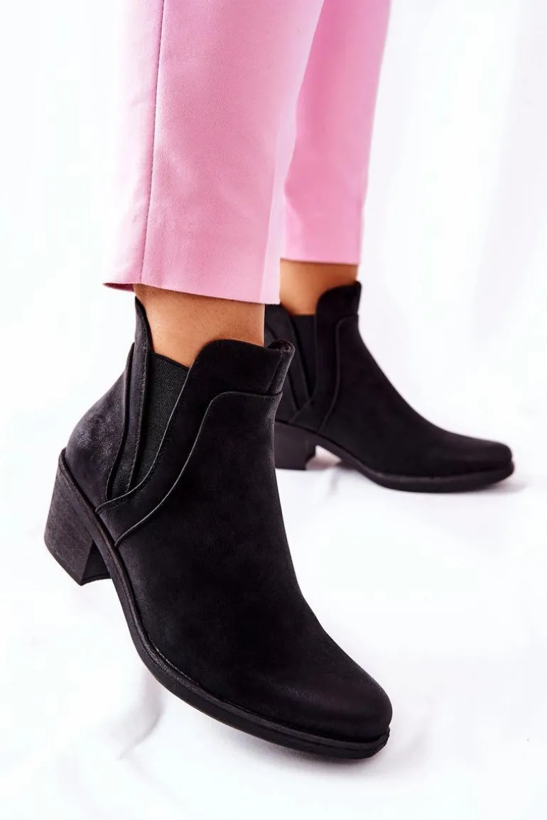 Botki Na Obcasie Sergio Leone BT620 Czarne