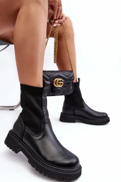 Botki Na Płaskim Obcasie Czarne Big Star MM2745432