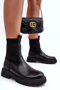 Botki Na Płaskim Obcasie Czarne Big Star MM2745432