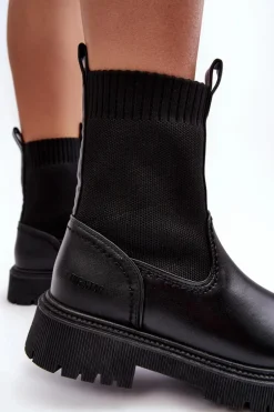 Botki Na Płaskim Obcasie Czarne Big Star MM2745432