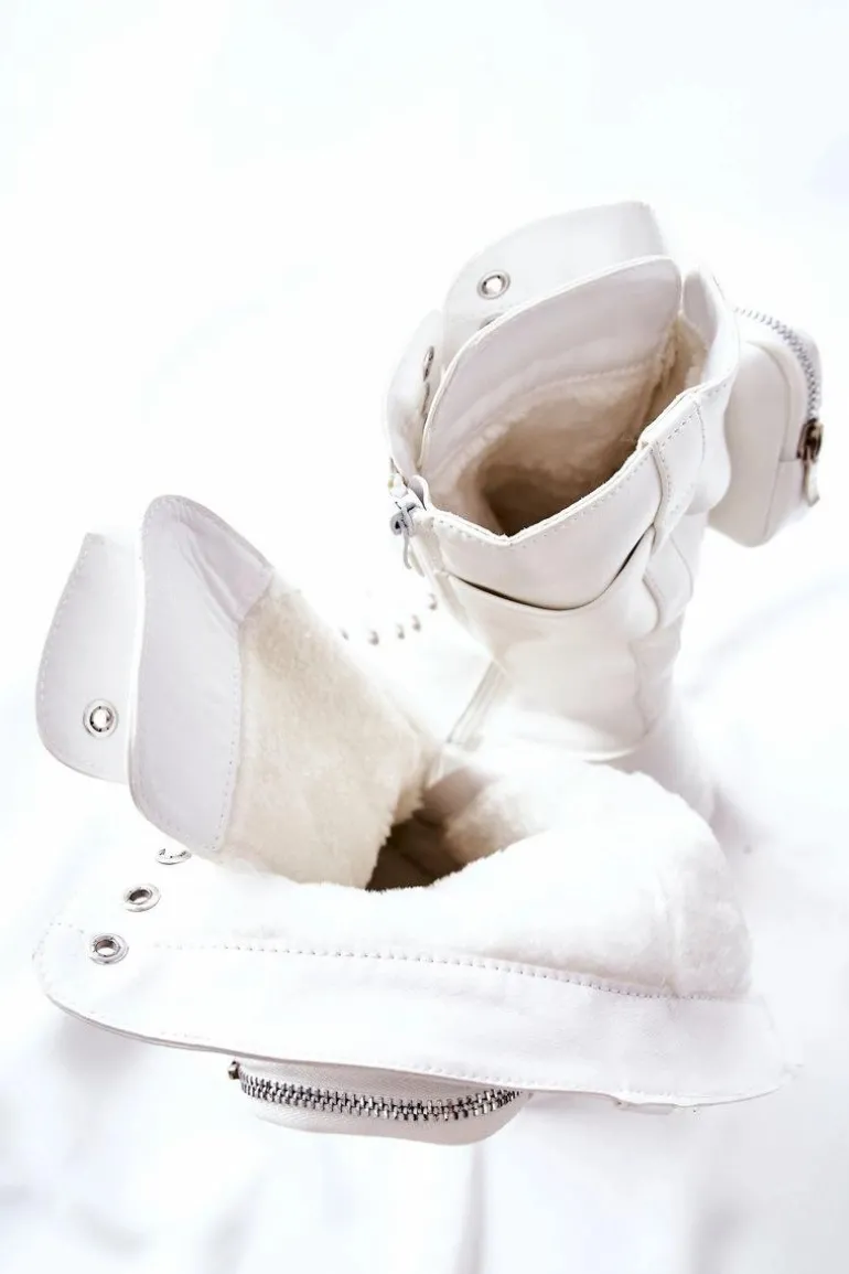 Botki Na Platformie Z Nerką Białe Issanti