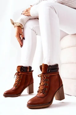 Botki Na Słupku Ocieplane Camel Charmmis