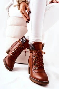 Botki Na Słupku Ocieplane Camel Charmmis