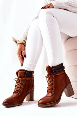 Botki Na Słupku Ocieplane Camel Charmmis