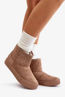 Botki Śniegowce Na Zamek Ocieplane Futerkiem Big Star OO274A524 Beżowe