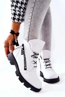 Botki Ocieplane Futerkiem Sergio Leone Białe TR740