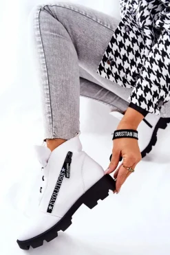 Botki Ocieplane Futerkiem Sergio Leone Białe TR740