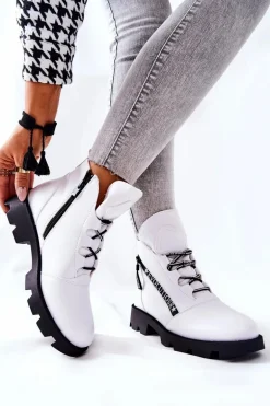 Botki Ocieplane Futerkiem Sergio Leone Białe TR740