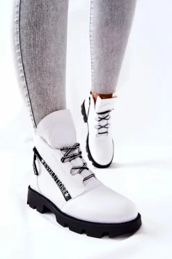 Botki Ocieplane Futerkiem Sergio Leone Białe TR740