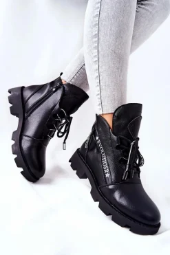 Botki Ocieplane Futerkiem Sergio Leone Czarne TR740