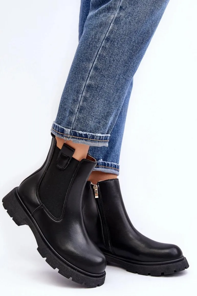 Botki Sztyblety Damskie Na Zamek Czarne Ramhel