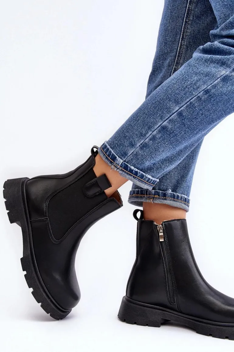 Botki Sztyblety Damskie Na Zamek Czarne Ramhel