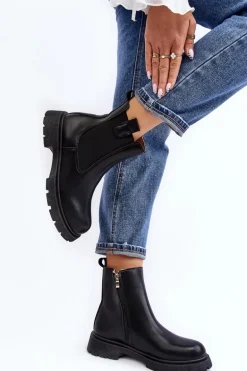Botki Sztyblety Damskie Na Zamek Czarne Ramhel